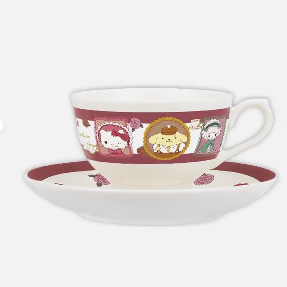 New Sanrio Hello Kitty Pompompurin Melody Tea Cup & Saucer Japan 180ml - Picture 2 of 4